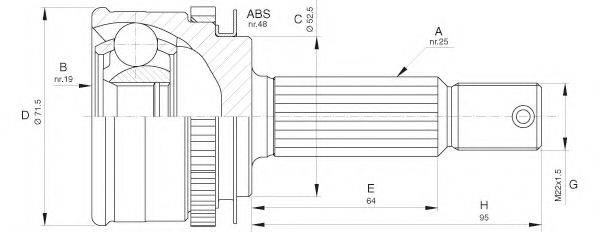 Шарнирный комплект, приводной вал CVJ5618.10 OPEN PARTS