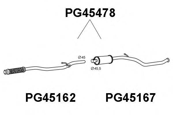 Средний глушитель выхлопных газов PG45478 VENEPORTE