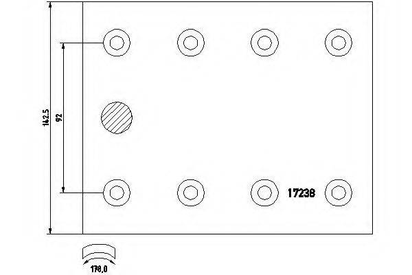 Колодка тормозной накладки 17238 TEXTAR