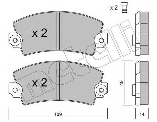 Комплект тормозных колодок, дисковый тормоз 22-0005-5 METELLI