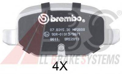 Комплект тормозных колодок, дисковый тормоз 37311S A.B.S.