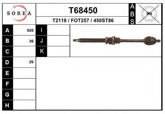 Приводной вал T68450 EAI