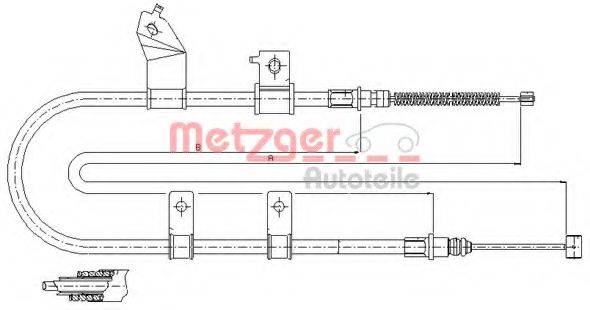 Трос, стояночная тормозная система 17.3504 METZGER