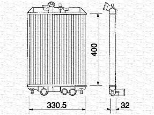 Радиатор, охлаждение двигателя 350213155000 MAGNETI MARELLI