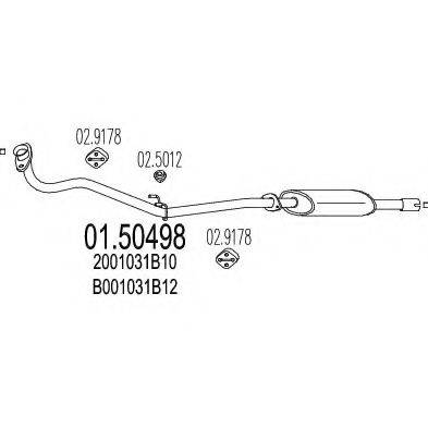 Средний глушитель выхлопных газов 01.50498 MTS