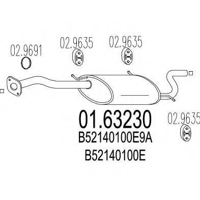 Глушитель выхлопных газов конечный 01.63230 MTS