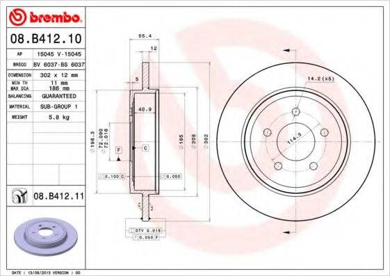 Тормозной диск BS 6037 BRECO