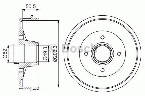 Тормозной барабан 0 986 477 196 BOSCH