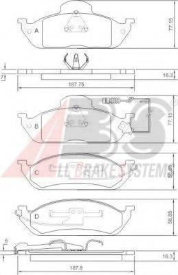 Комплект тормозных колодок P 50 039 A.B.S.