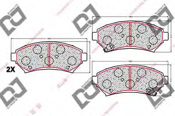 Комплект тормозных колодок BP2028 DJ PARTS