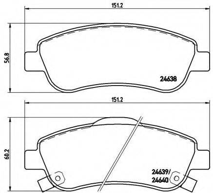 Комплект тормозных колодок, дисковый тормоз P 28 045 BREMBO