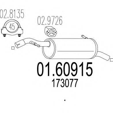 Глушитель выхлопных газов конечный 01.60915 MTS