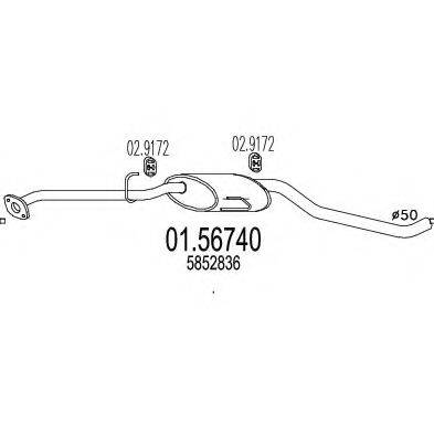 Средний глушитель выхлопных газов 01.56740 MTS