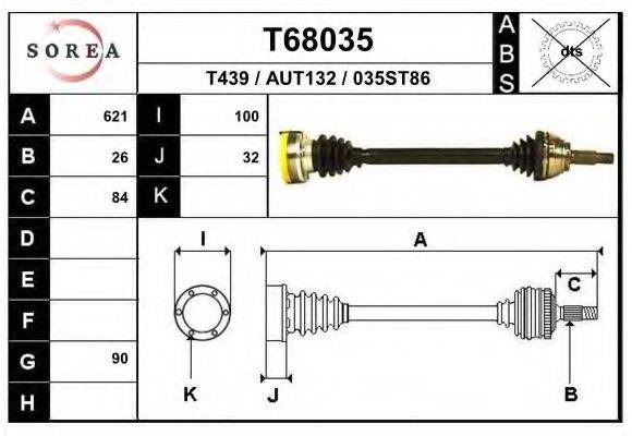 Приводной вал T68035 EAI