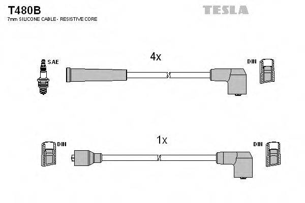 Комплект проводов зажигания T480B TESLA