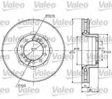 Тормозной диск 187093 VALEO