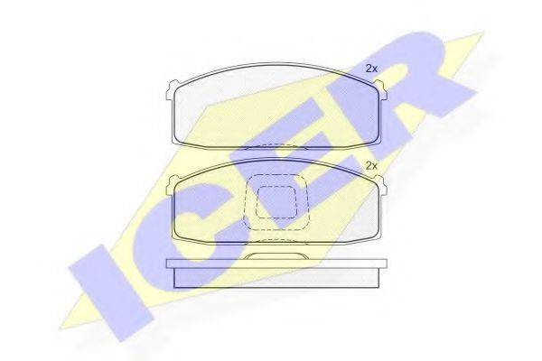 Комплект тормозных колодок, дисковый тормоз 180396 ICER