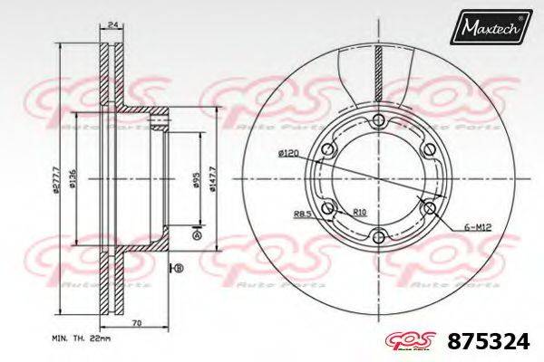 Тормозной диск 875324.6060 MAXTECH