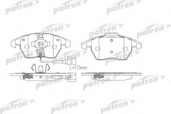 Комплект тормозных колодок, дисковый тормоз PBP1728 PATRON