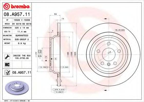 Рисунок 08.A957.11 BREMBO