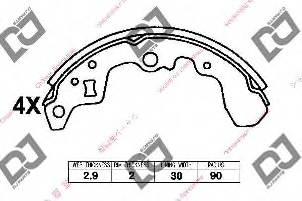 Комплект тормозных колодок BS1390 DJ PARTS