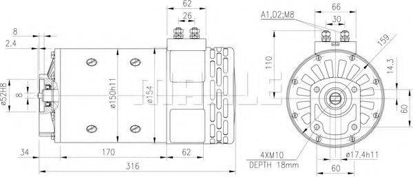 Электродвигатель MM 116 MAHLE ORIGINAL