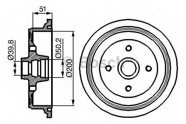 Тормозной барабан 0 986 477 016 BOSCH