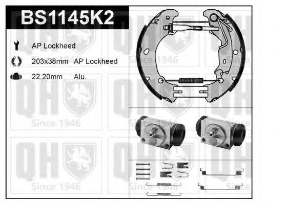 Комплект тормозов, барабанный тормозной механизм BS1145K2 QUINTON HAZELL