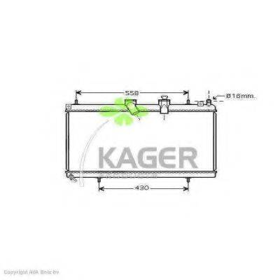 Радиатор, охлаждение двигателя 31-1853 KAGER