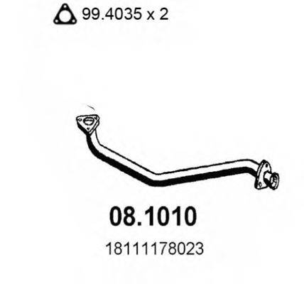 Труба выхлопного газа 08.1010 ASSO