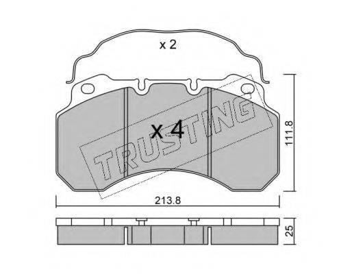Комплект тормозных колодок, дисковый тормоз 604.0 TRUSTING