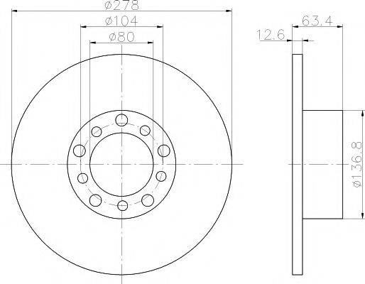 Тормозной диск 8DD 355 100-071 HELLA PAGID