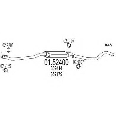 Средний глушитель выхлопных газов 01.52400 MTS
