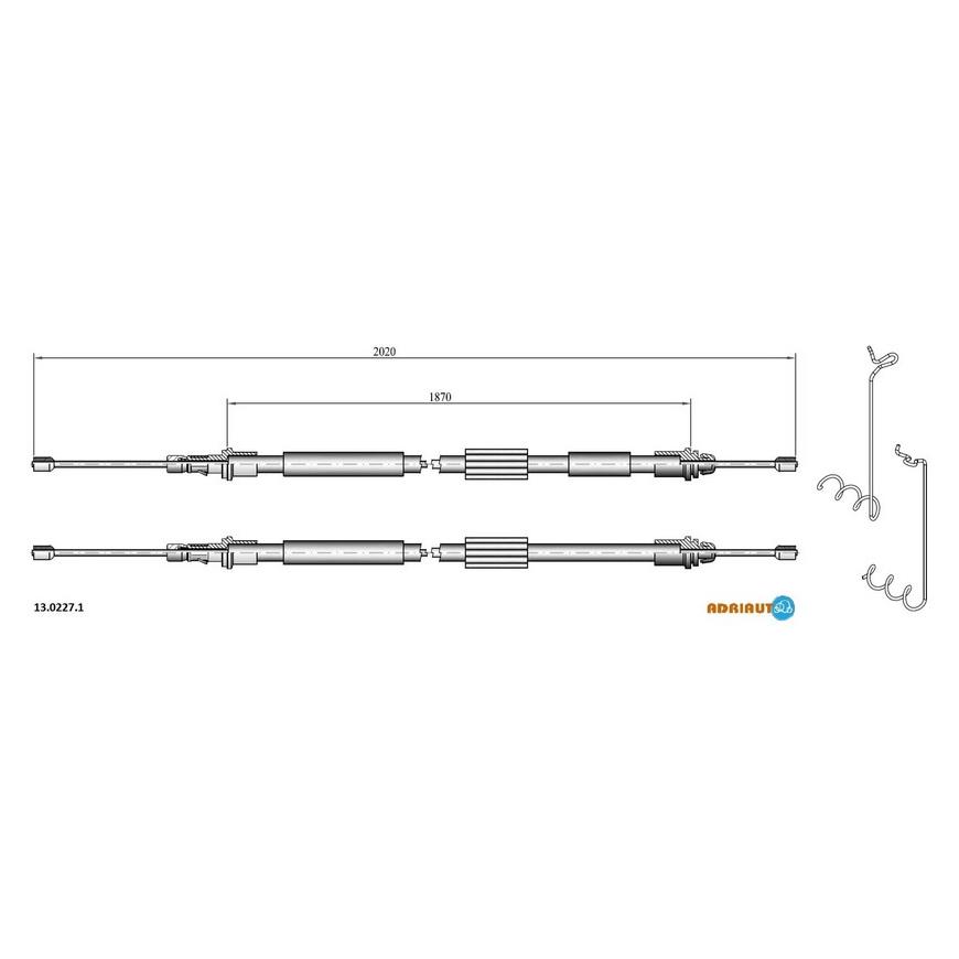 Тросик стояночного тормоза Adriauto 13.0227.1 ADRIAUTO