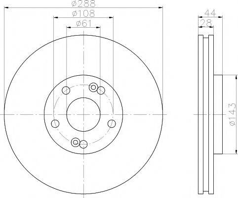 Тормозной диск 8DD 355 108-451 HELLA PAGID