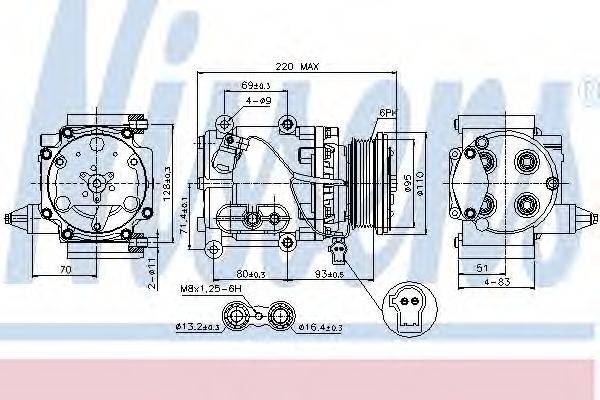 Компрессор, кондиционер 89228 NISSENS