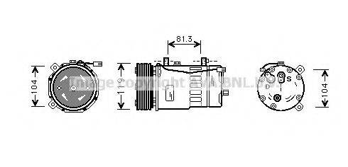 Компрессор, кондиционер VWAK046 AVA QUALITY COOLING