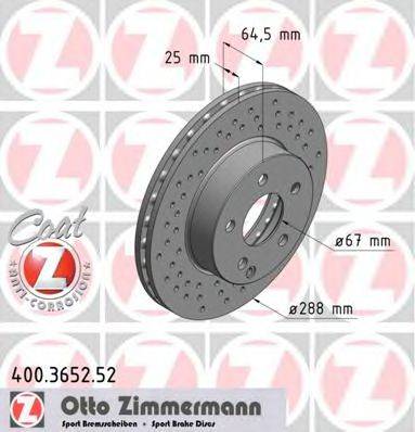 Тормозной диск 400.3652.52 ZIMMERMANN