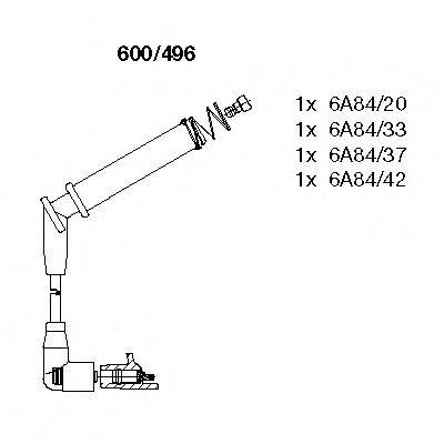 Комплект проводов зажигания 600/496 BREMI