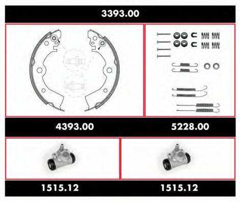 Комплект тормозов, барабанный тормозной механизм 3393.00 REMSA