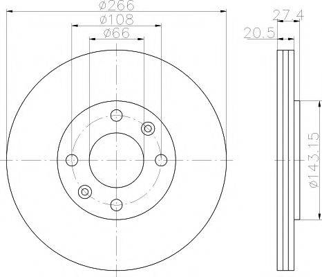 Тормозной диск 8DD 355 102-041 HELLA PAGID