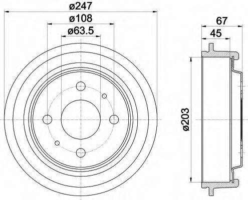 Тормозной барабан 8DT 355 300-101 HELLA