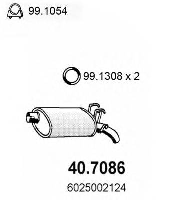 Глушитель выхлопных газов конечный 40.7086 ASSO