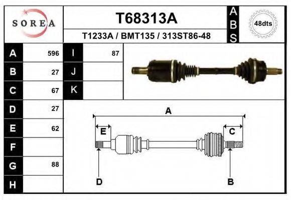 Приводной вал T68313A EAI