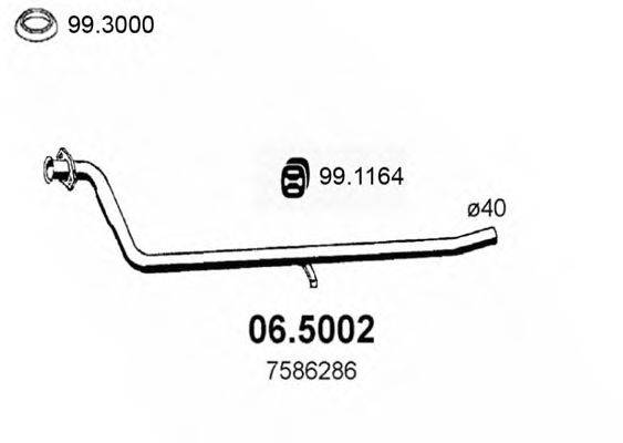 Труба выхлопного газа 06.5002 ASSO