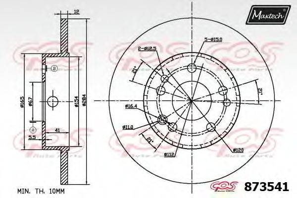 Тормозной диск 873541.6880 MAXTECH