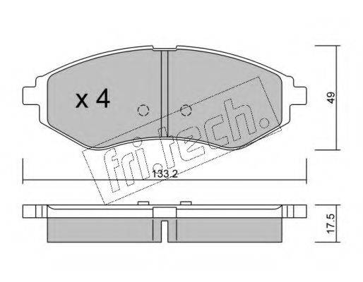 Комплект тормозных колодок, дисковый тормоз 524.0 fri.tech.