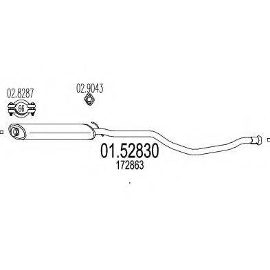 Средний глушитель выхлопных газов 01.52830 MTS
