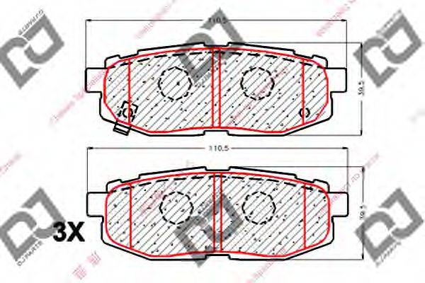 Комплект тормозных колодок BP1842 DJ PARTS