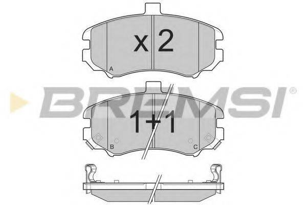 Комплект тормозных колодок, дисковый тормоз BP3197 BREMSI